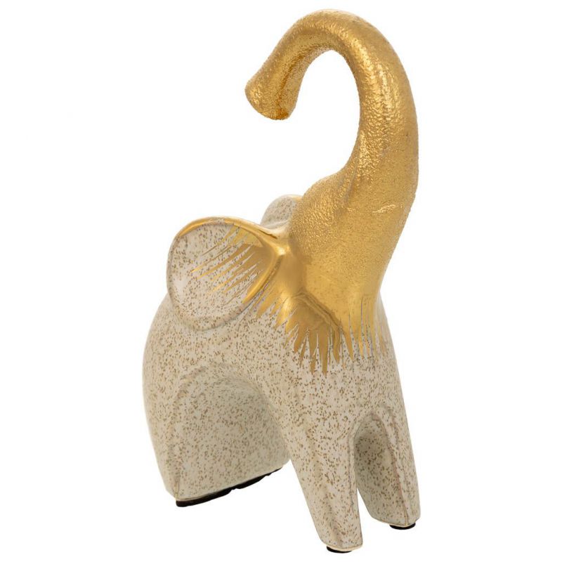 elefante decoracion de ceramica oro