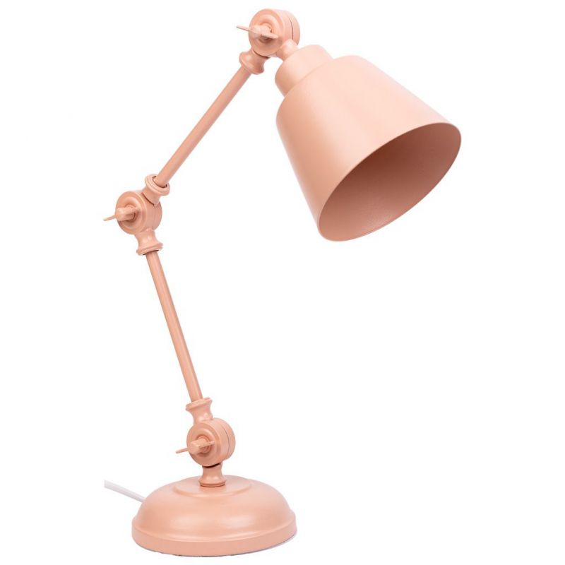 lampara flexo de mesa de metal rosa