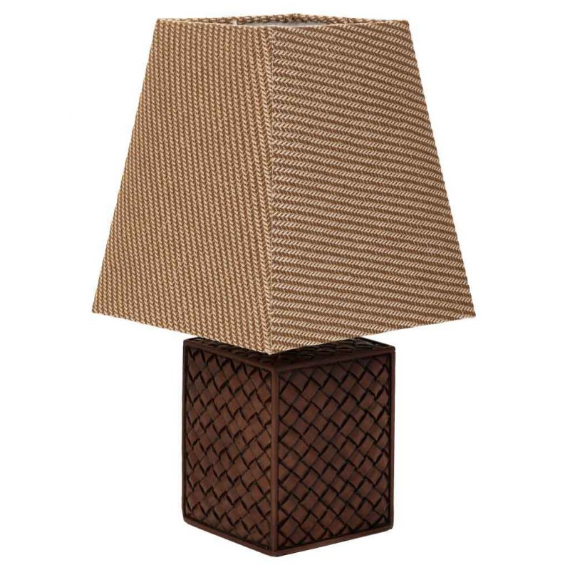 lampara de mesa de poliresina marron