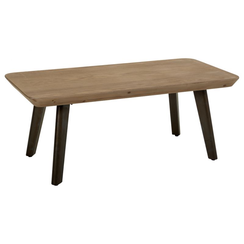kit mesa de centro de madera y metal marron