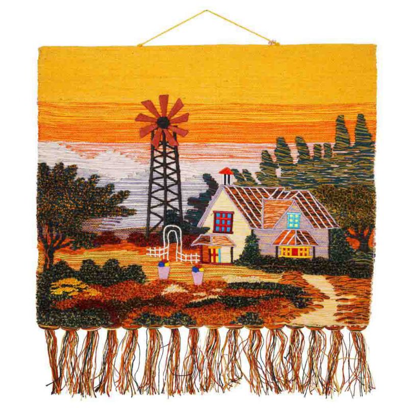 tapiz de yute tejido artesano decorativo