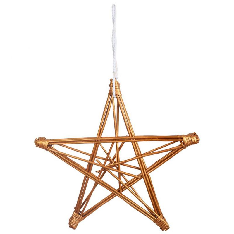 estrella decoracion de mimbre cobre
