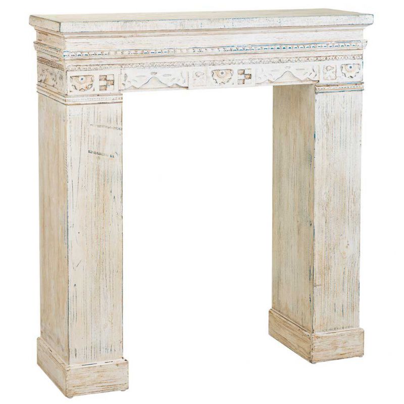 marco de chimenea de madera blanco